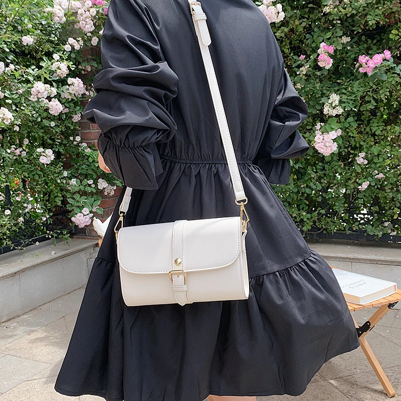 

2021 Women's Bag New Fashion Female Shoulder Bag Summer Solid Color Simple Ladies PU Leather Square Bag Small Fresh Design