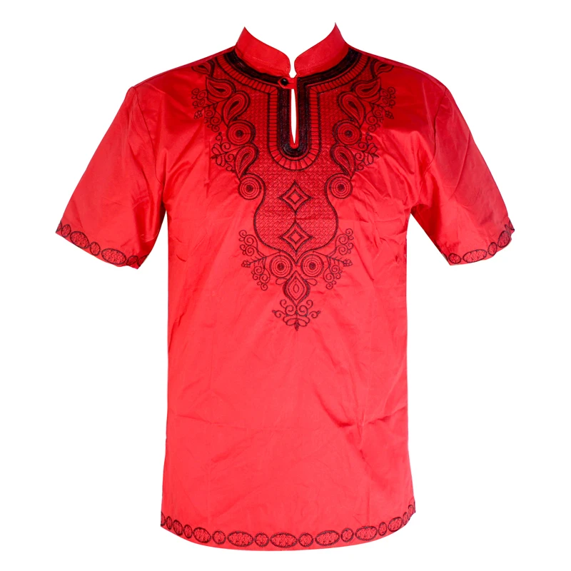 Мусульманская футболка Этническая одежда с вышивкой Мужская топы Дашики