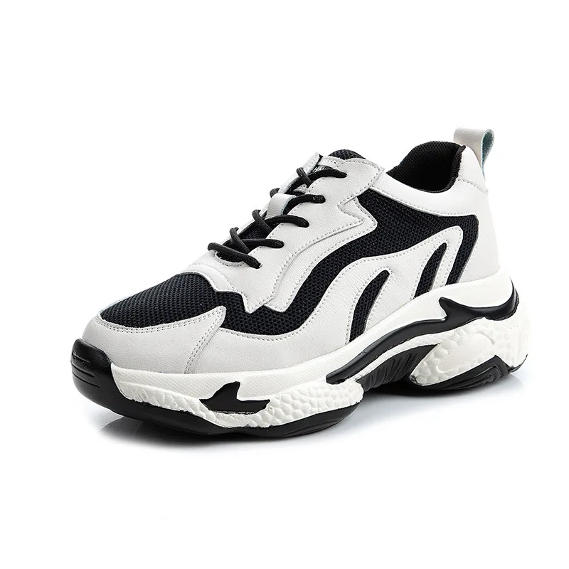 Женская обувь сезон весна Новинка кожаная для папы на толстой подошве женская