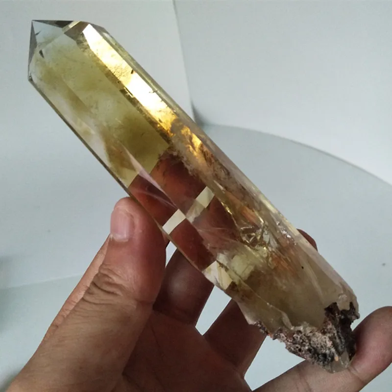 A34 160g 143mm Натуральный камень цитриновый Кристалл кристаллические палочки точка энергия чакры камни и заживляющие кристаллы - Цвет: A34 160g 143mm