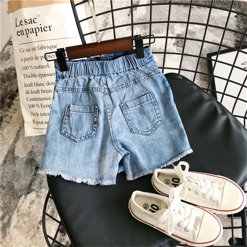 2-8T Jeans Shorts For Girl Toddler Kid Baby Clothes Summer High Waist Denim Skirt Elegant Fashion Streetwear Trouser | Детская одежда и