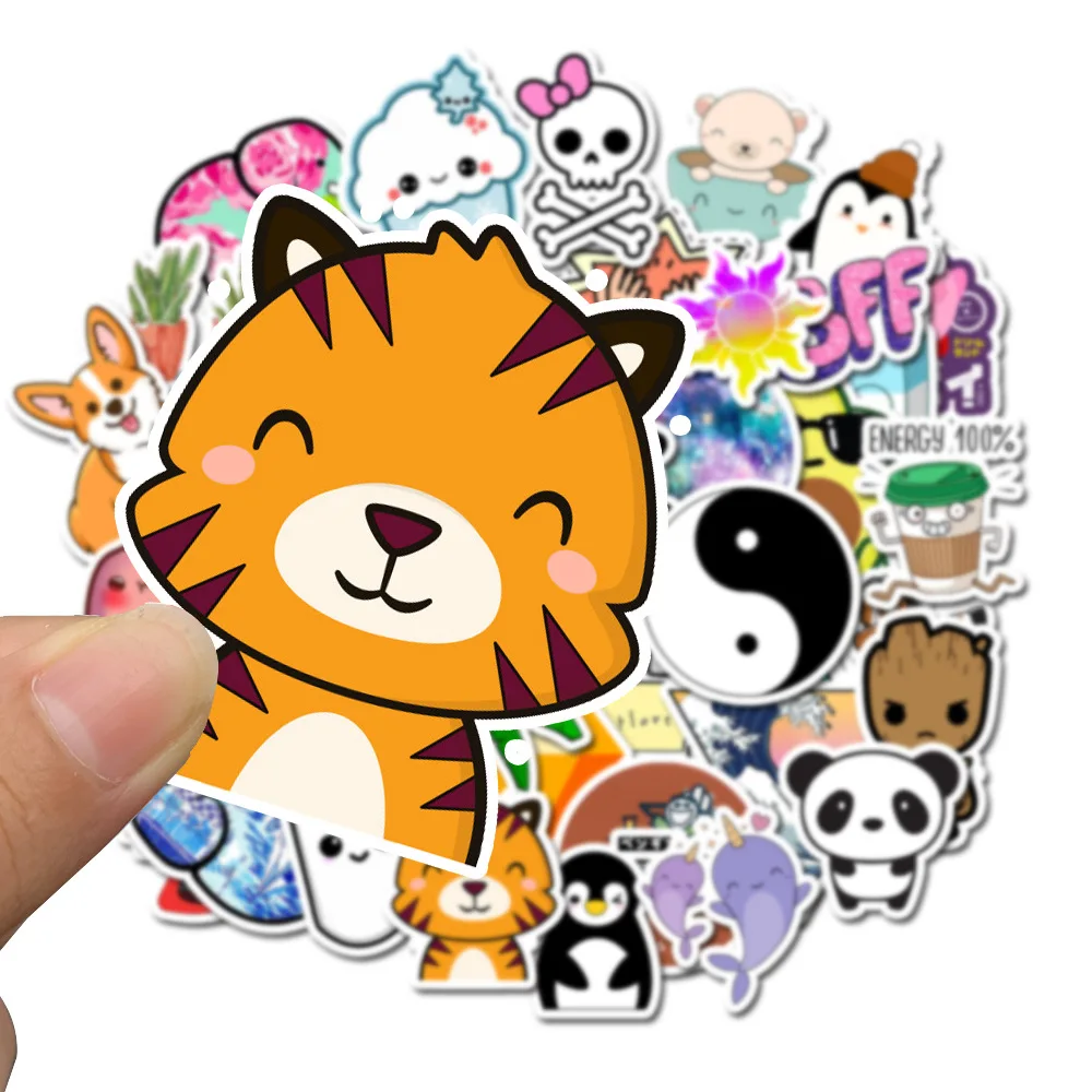 50 шт. аниме икона милые надписи в виде животных наклейки подарки для детей