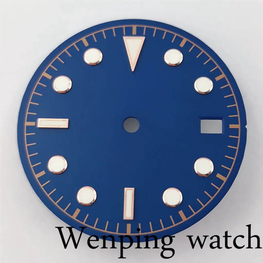 Циферблат для часов 30 5 мм стерильный светящийся синий/зеленый подходит NH35 NH36A ETA