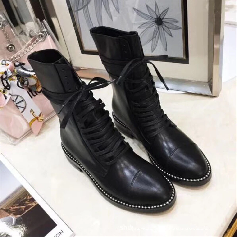 ChueyzLeather/новые зимние мотоциклетные ботинки с пряжкой женские ботильоны в