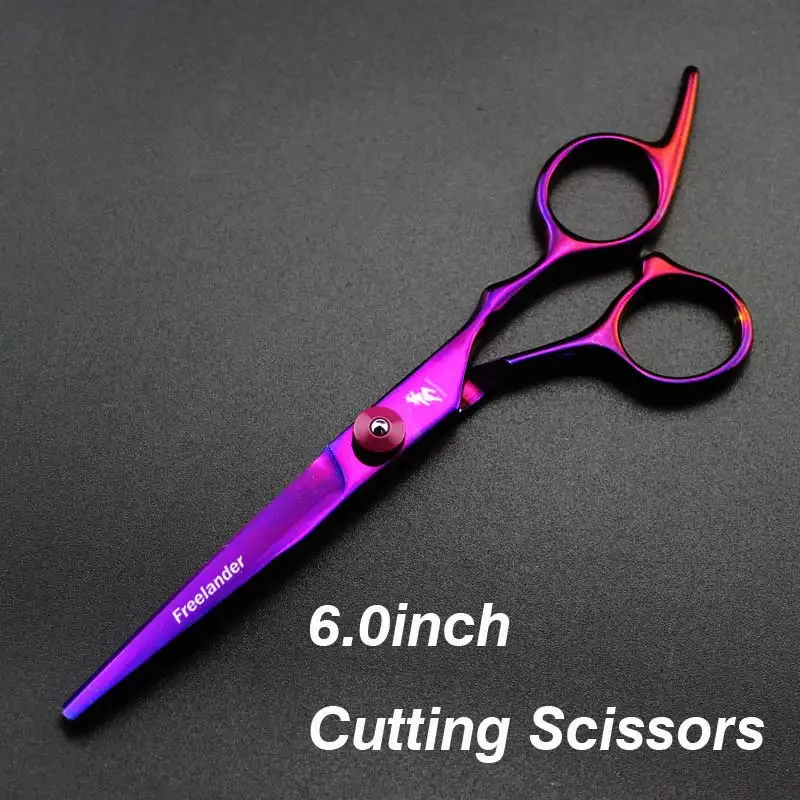 6inch Purple Cutting Новинка, Профессиональные парикмахерские ножницы, набор ножниц для стрижки волос, парикмахерские ножницы высокого качества, 6,0 дюймов, цвет черный - Цвет: 6inch Purple Cutting