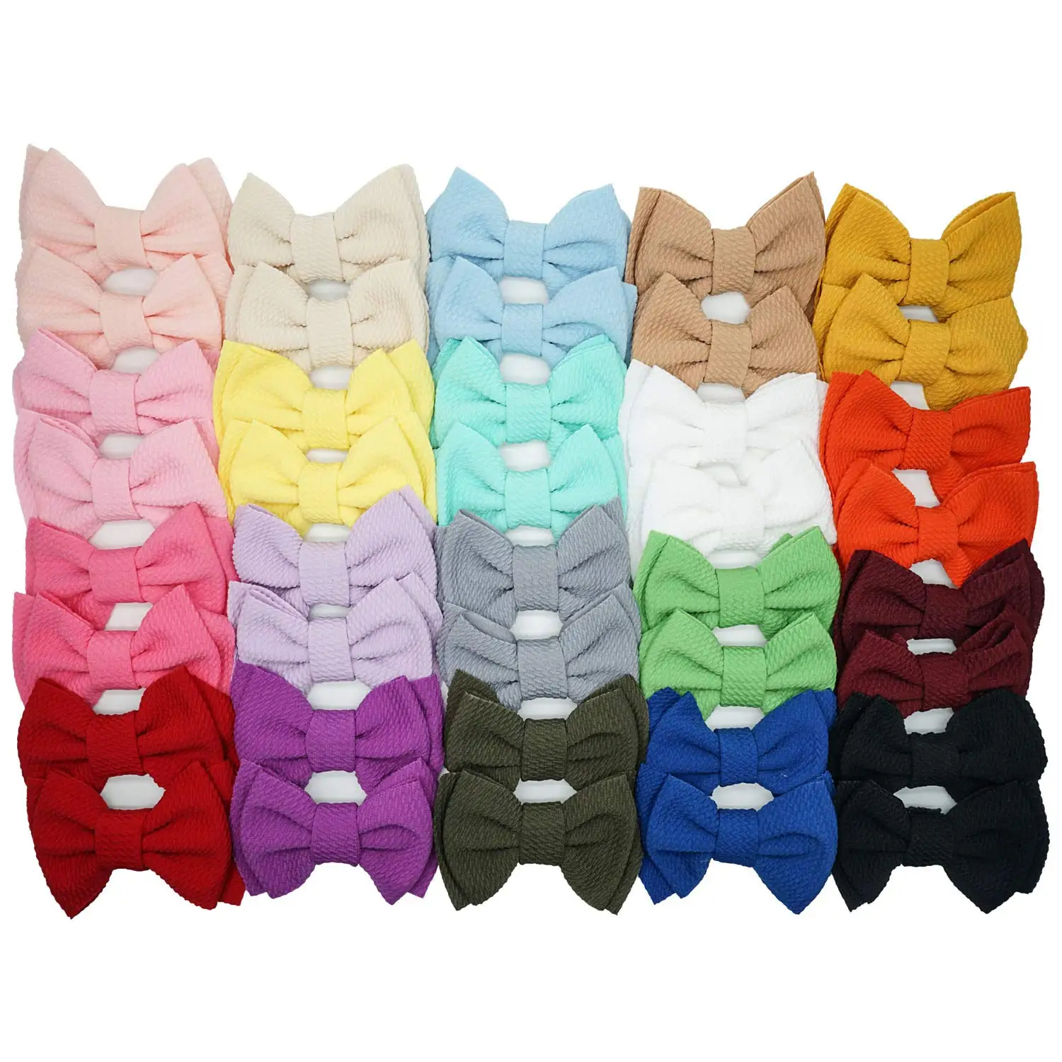 

40 Pcs 4 Inch Baby Girls Hair Bows Clips Waffle Ribbon Bows With Alligator Clips Hair Barrettes for Babies Girl Infant Toddlers