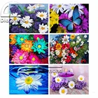 Алмазная 5D картина сделай сам, настенная вышивка с цветами, полная выкладка, круглая Алмазная вышивка, крест стежка, Маргаритка, мозаика, рукоделие, подарок