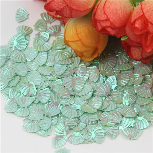 ab mintgreen 6*8 мм блестки в виде ракушки милые цветы ПВХ свободные блестки для ногтей Блестки для женщин DIY скрапбук Макияж украшения 20 г/лот - Цвет: ab mintgreen