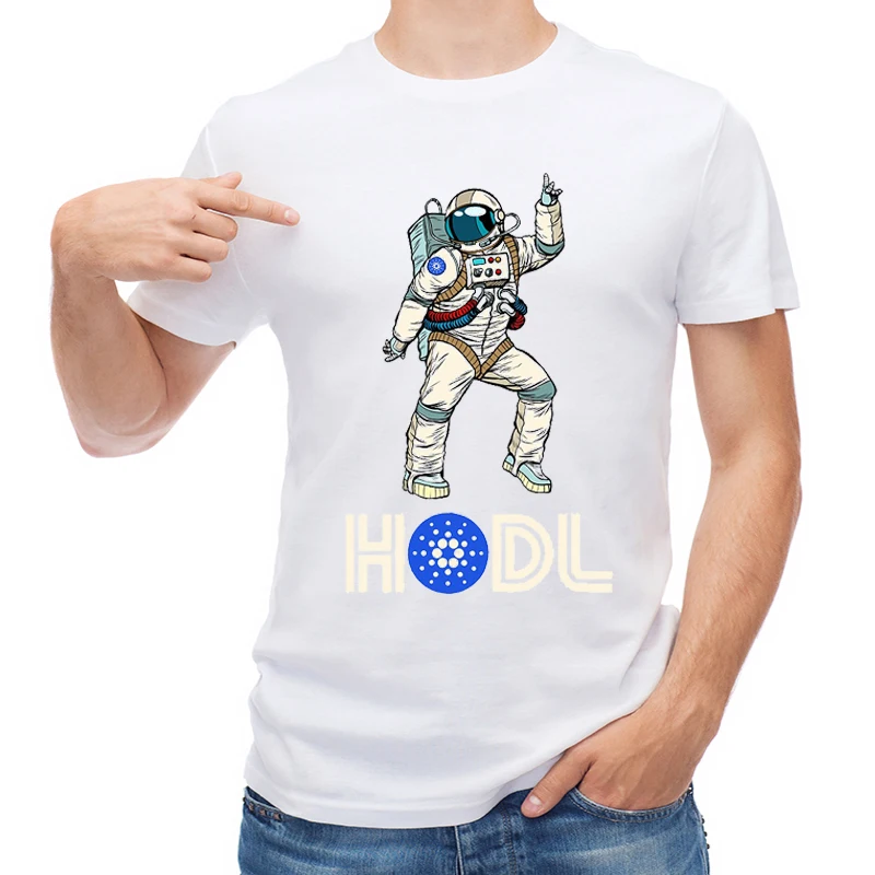 

TEEHUB Cardano Disco Astronaut Men T Shirt Hodling ADA Cardano Hodl Space Printed T-shirt Short Sleeve Casual Tops Boy Tees
