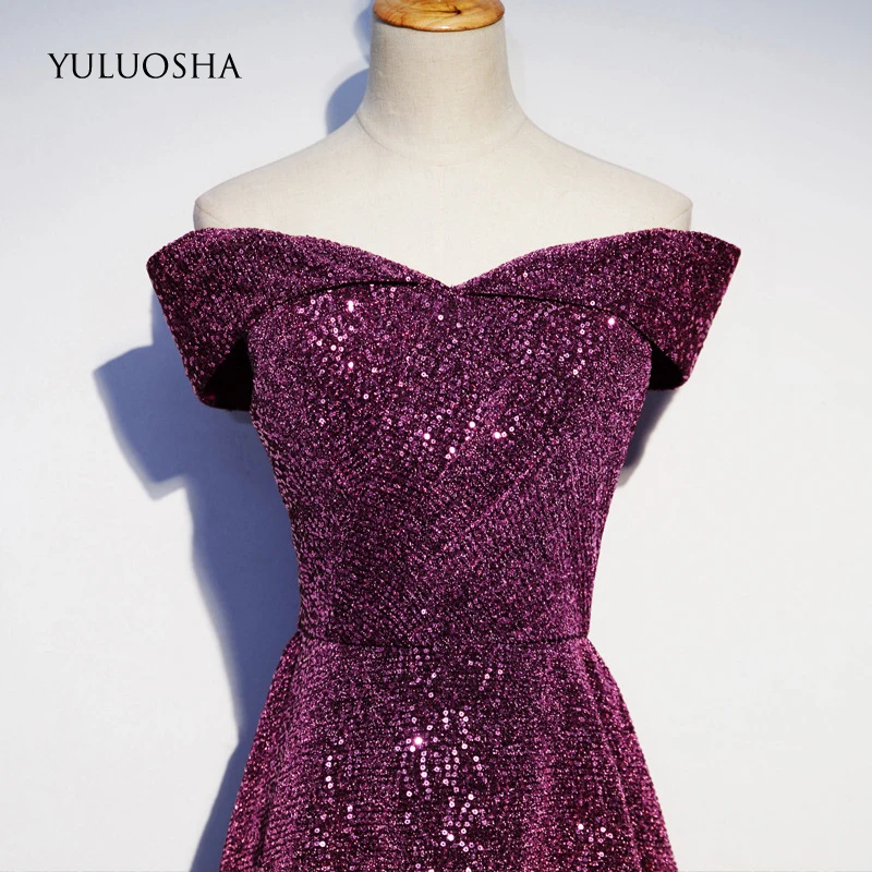 YULUOSHA/Новое поступление Модное длинное вечернее платье без рукавов с вырезом
