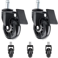 3pcs 2 5inch office chair caster wheels and 2 pcs caster wheels with brake replacement soft safe rollers furniture hardware