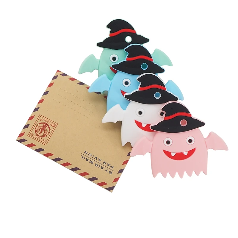 

Chenkai 5PCS BPA Free Silicone Halloween Ghost Teethers Cartoon Baby Gift Infant Teething Toys For Baby Rattle Pacifier Clip