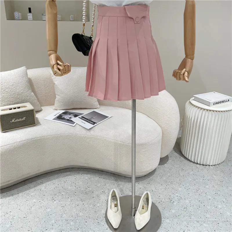 

Niche Design Women's Spring Summer 2021 Fashion High Waist A-line Slim White Retro Pleated Skirt