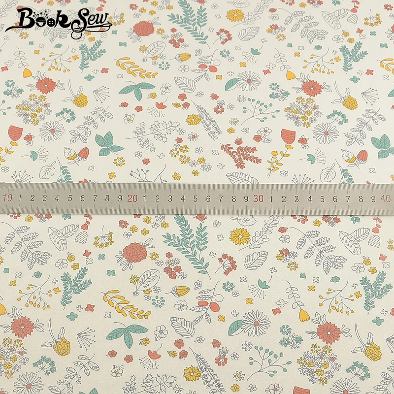 Booksew белый саржевый материал для шитья 100% женский печатный лоскутного DIY ткань