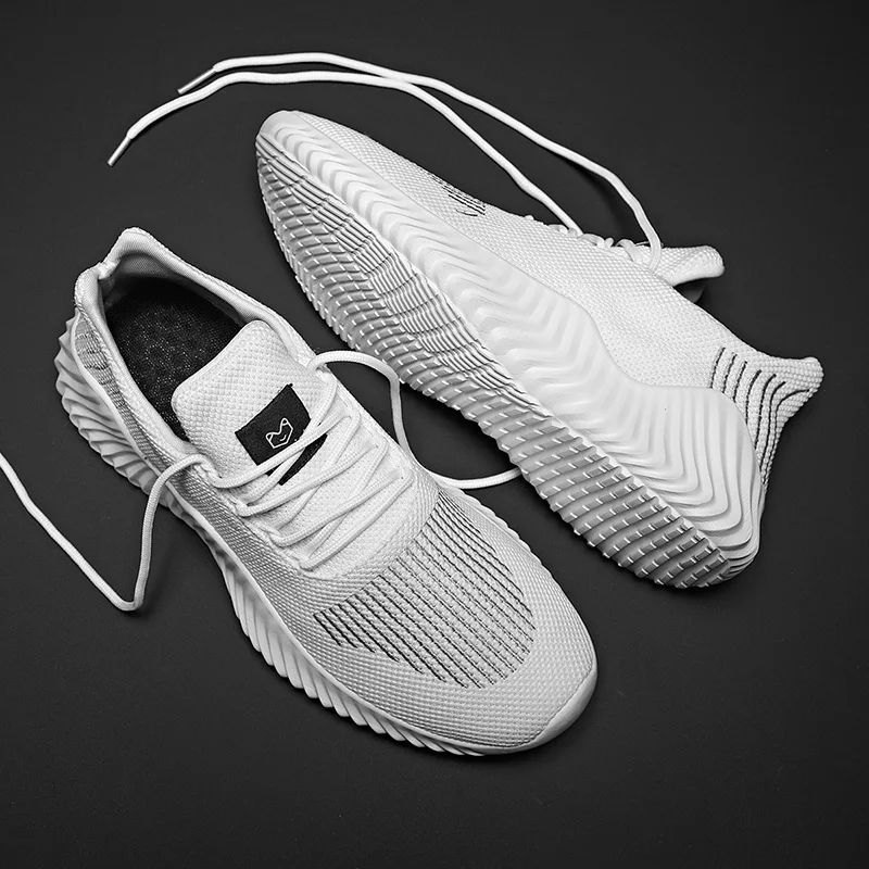 Hot Sale New Men Running Shoes Size 47 Outdoor Mesh Breathable White Men Sneakers Lightweight Black Walking Men Vulcanize Shoes