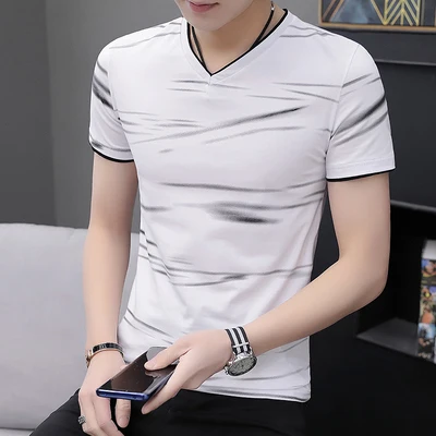 

Short-sleeved T-shirt men's casual simple bottoming shirt half-sleeved clothes 4738