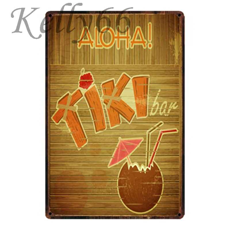 [Kelly66] приветственный путь в Тики Бар алоя Ретро вечерние металлический знак