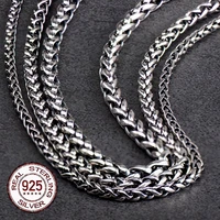 s925 metal making 3mm4mm5mm dragon keel chain as men gift and with wood box