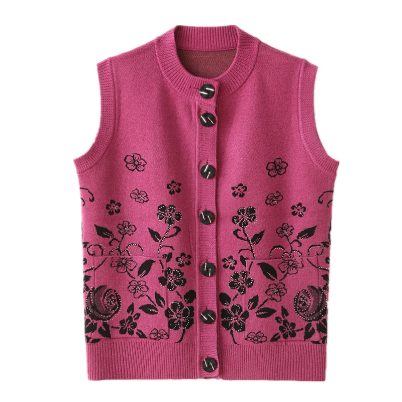 Зимняя женская куртка для женщин среднего возраста вязаный кардиган пальто