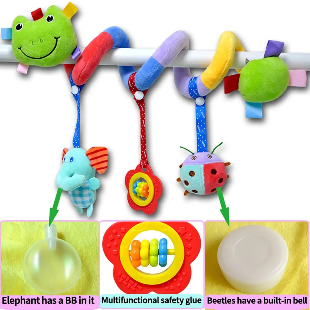

Kids Toys Hanging Spiral Rattle Stroller Cute Animals Crib Mobile Bed Baby Toys 0-12 Months Newborn Educational Toy for Children