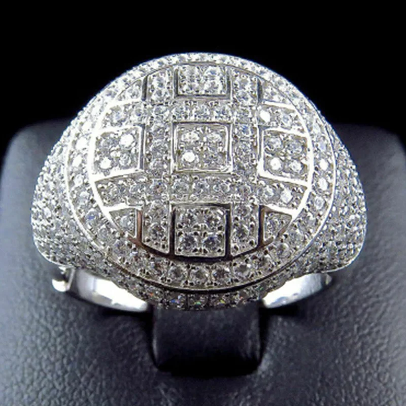 Высокое качество микро Pave CZ камень огромные золотые кольца для мужчин и женщин