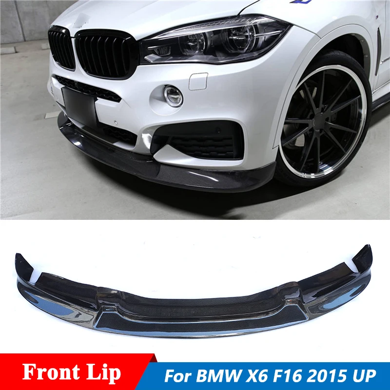 

3D Style Carbon Fiber Front Bumper Spoiler Chin Lip For BMW X6 F16 M-Sport Car Tuning 2015 Up