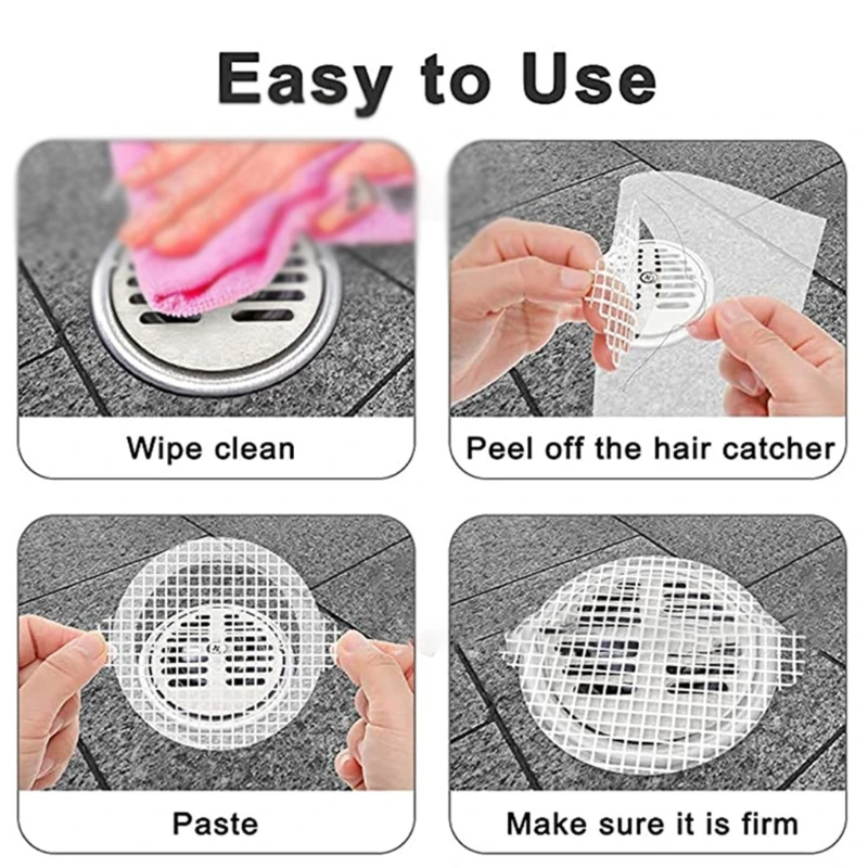 25 Pcs Bathroom Disposable Drain Hair Catcher Shower Mesh Adhesive Stickers Kitchen Sink Filter | Строительство и ремонт