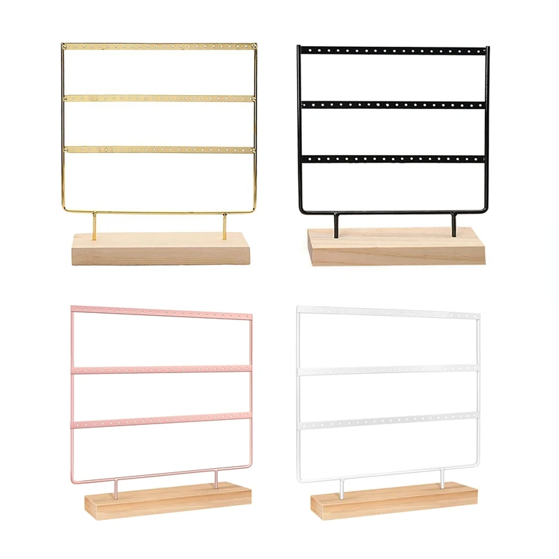 

Держатель для ювелирных изделий, 4 шт., подвесной держатель для сережек с 66 отверстиями, реквизит для демонстрации ювелирных изделий