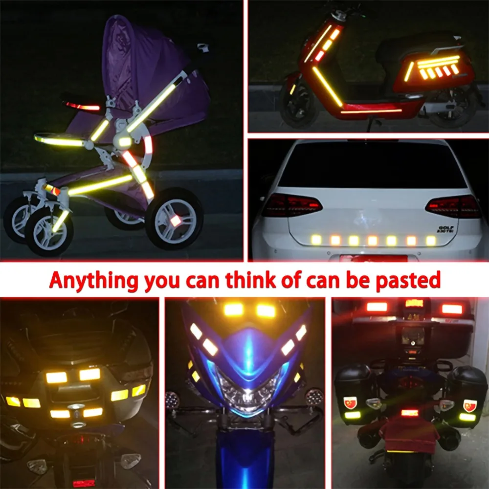 

5cm*100cm Car Reflective Tape Safety Warning Car Decoration Sticker Reflector Protective Tape Strip Film Auto Motorcycle Sticker
