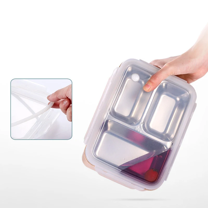 

Japanese Bento Lunch Box Stainless Steel Thermal Food Container Kids School Office Portable Bento Boxes with Dinnerware set