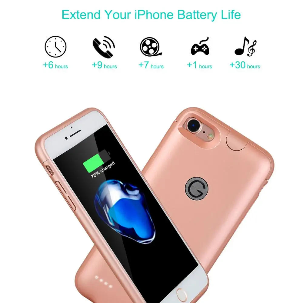 

2800mAh Battery Charger Case for iPhone 7, 8 and 3600mAh Portable Battery Charger Case for iPhone 7 Plus, 8 Plus