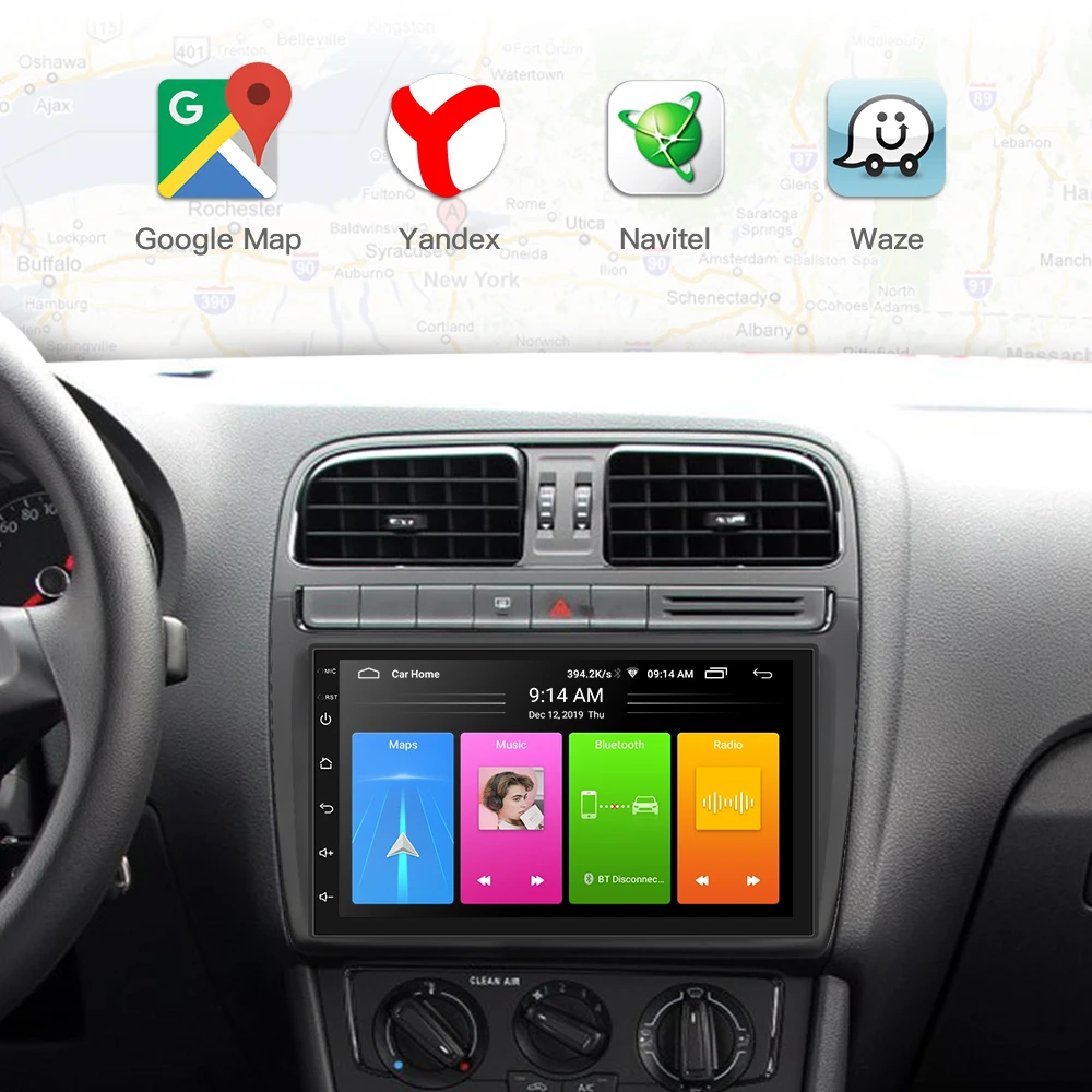 7-дюймовый Регулируемый автомобильный радиоприемник 1DIN с FM-радио Android 9 1