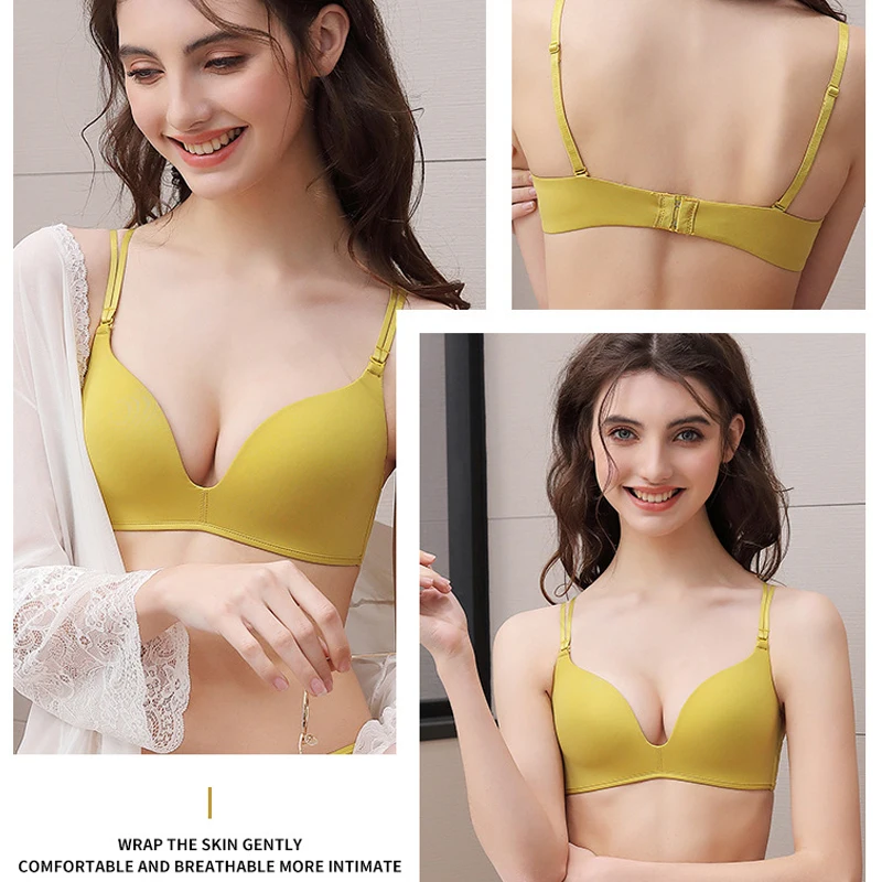 

Push Up Bra without Underwire Solid Seamless Bra Brassiere 70A-80C Sexy Female Underwear Bralette Breathable Ladies Bra F1101