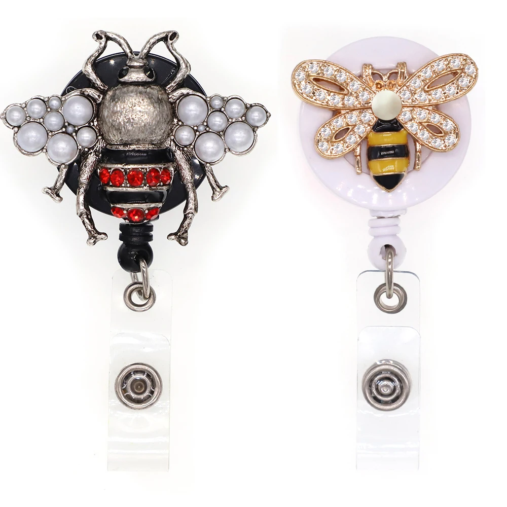 10 шт. Бесплатная доставка Ретро мед пчела насекомое выдвижной Стразы Id значок