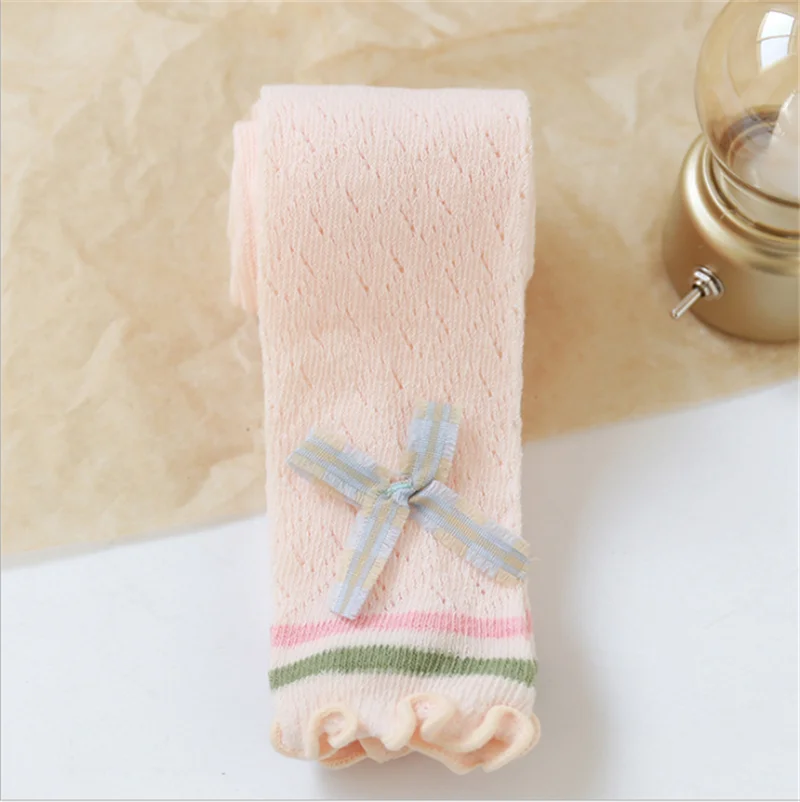 

Summer New Children Kids Newborn Baby Girl Pants Mesh Leggings Baby Girls Cute Bowknot Thin Breathable Cotton Trousers