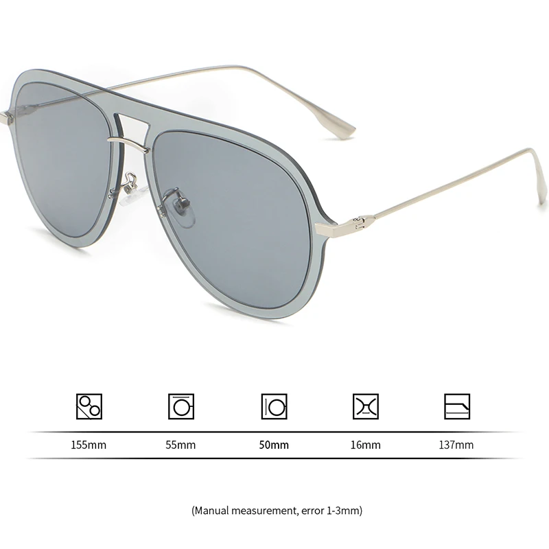 New Vintage Rimless Pilot Sunglasses Women Men Retro Fashion Sun Glasses Trendy Lady Luxury Brand Eyewear Men Silver Gray Shades