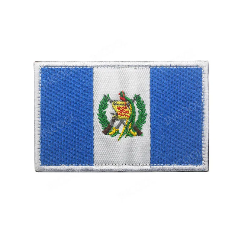 Guatemala Flag Америка Флаги стран Мексика пуерто-Рико Аргентина Соединенные Штаты, Канада Бразилия El Salvador вышитые нашивки значки оптом - Цвет: Guatemala Flag
