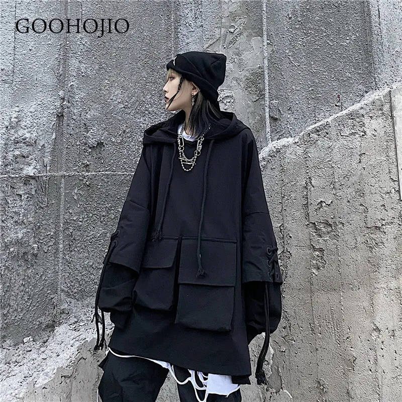 

GOOHOO 2021 New Spring and Autumn Pure Women Sweatshirts Oversized Vintage Hoodies for Couple Fashionable Chic Pullover Women