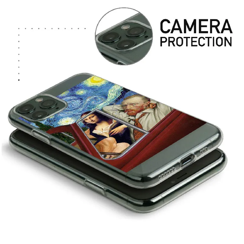 Мона Лиза Ван Гог художественные мемы друзья для iPhone 12 11 13Pro 7Plus 7 8 8Plus X XS Max XR мягкий