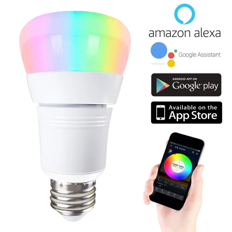 

15W Wifi Smart LED Light Bulb LED RGB Lamp E27/B22/E26/E14 Dimmable Multicolor Smart Bulb Work With Alexa Google Home Assistant