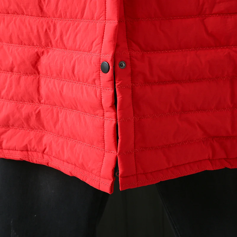 Large size 4XL women's Korean style thin straight cotton jacket 2021 spring autumn new single-breasted mid-length cotton coat 71