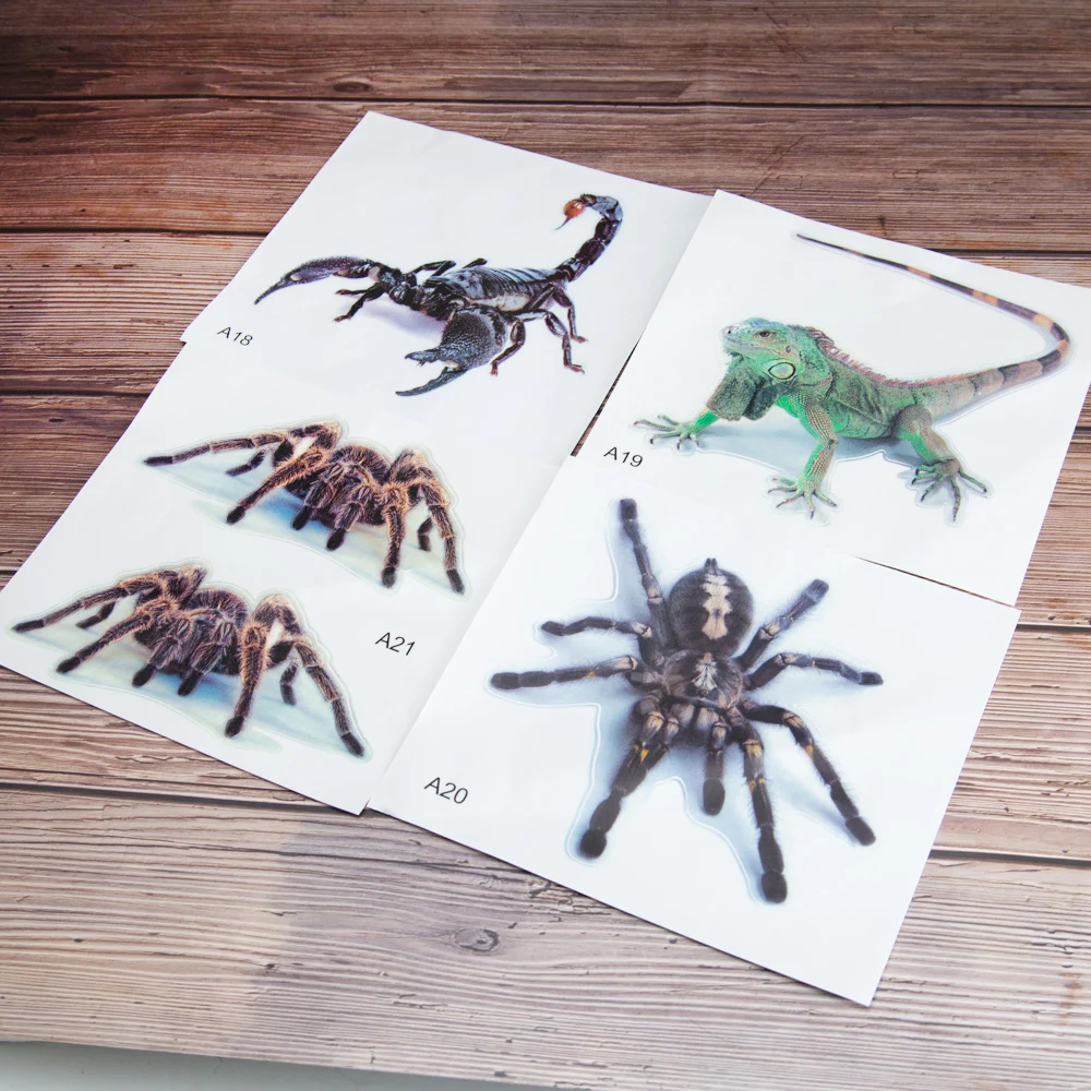 3D наклейки с животными на стену паук ящерица Скорпион виниловая Автомобильная