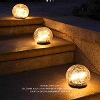 outdoor led solar garden light waterproof lawn lamps crackle glass ball buried lights for courtyard patio street balcony decor