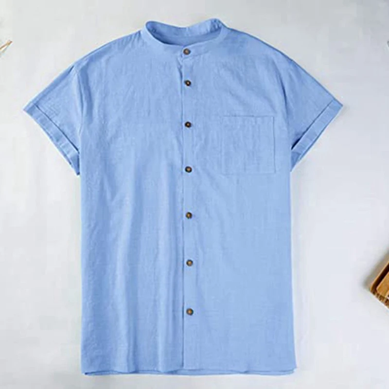 

VALVOELITE2021 new summer men's linen cotton casual shirt loose men's fashion Lapel button cardigan oversize i want and i'll b