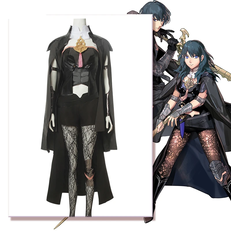 

Anime Fire Emblem Byleth Three Houses Sexy Dress Black Pants Cloak Outfit Cosplay Costume Women Halloween Carnival Free Shipping