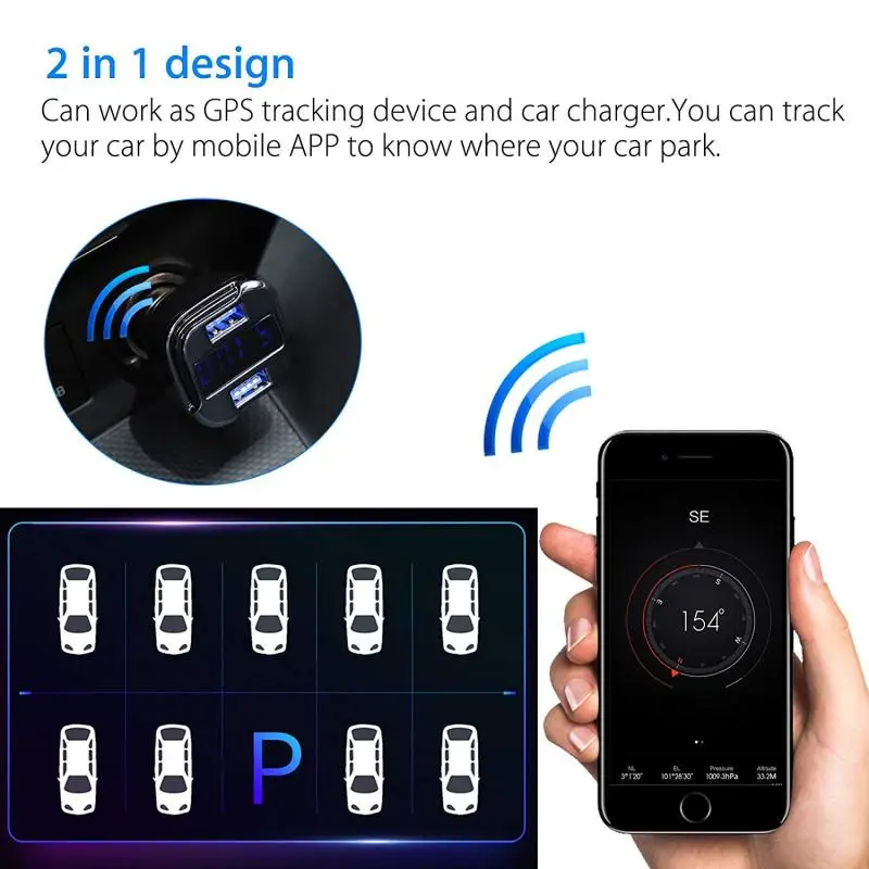 Новинка 2019 универсальный автомобильный GPS трекер 2 в 1 устройство для