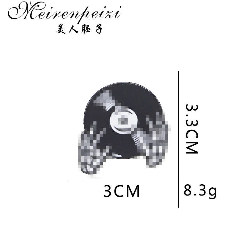 Новинка запись рук эмаль булавка для DJ Play музыка значок лацкана брошь череп панк