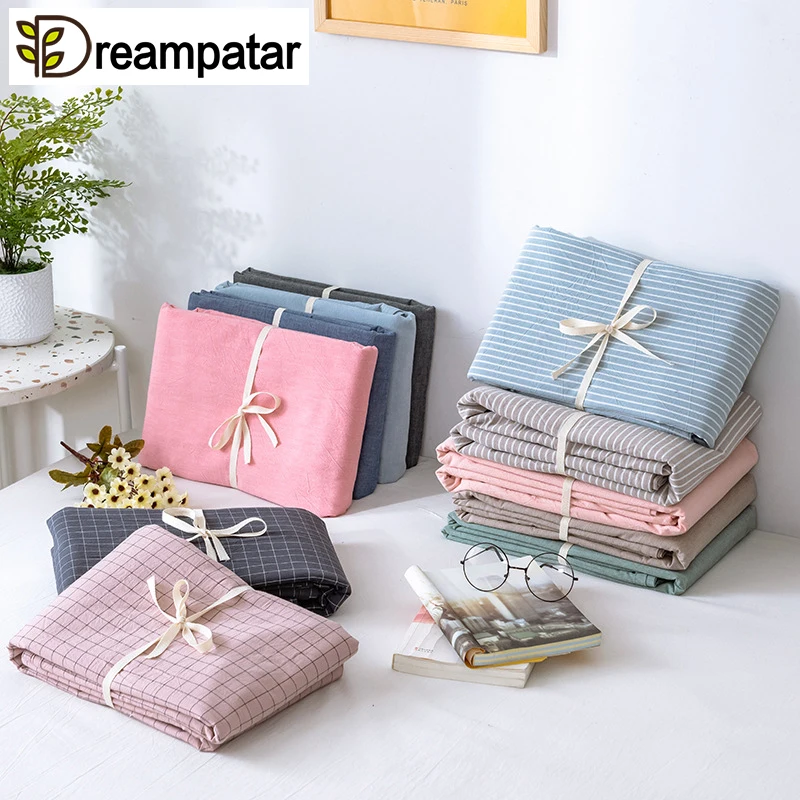Dreampatar японский стиль простой сплошной цвет плед хлопок простыни современный дом удобные постельные принадлежности Текстиль BY199A