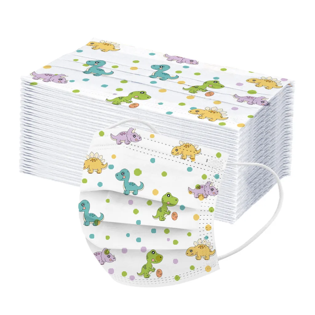 50 шт. маска с рисунком динозавра из мультфильма для детей 3 Слои ребенка фильтр