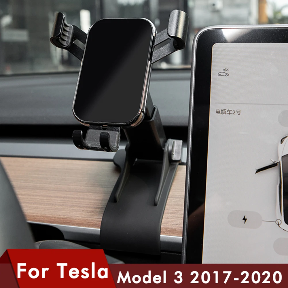 

Heenvn 2021 New Smartphone Pillar Cell Phone Holder Support For Tesla Model 3 Phone Holder Accessoires Model Y Three Model3 Car